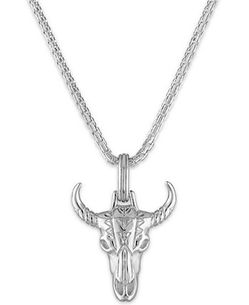 Ожерелье с подвеской Bull's Head, 22 дюйма, из стерлингового серебра, созданное для Macy's Esquire Men's Jewelry