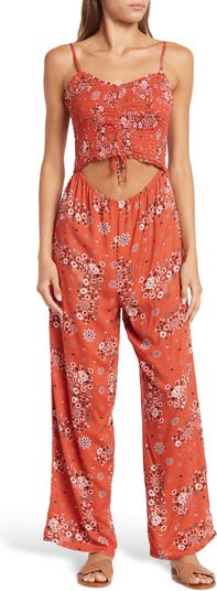 Smocked Front Cutout Jumpsuit RDI