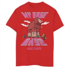 Boys 8-20 Minecraft Steve Alex My Base is Your Pink Lamb Graphic Tee Minecraft
