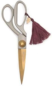 DesignWorks Ink Stainless Steel Scissors with Charm & Tassel, 7.75", Mushroom/Gold Owl Designworks Ink