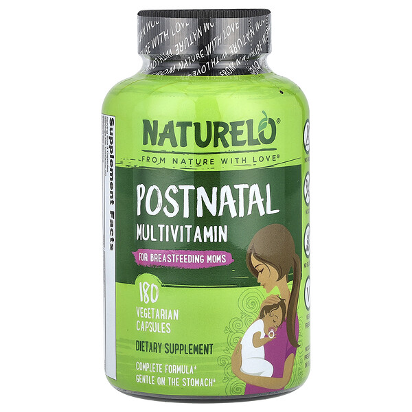 Postnatal Multivitamin for Breastfeeding Moms, 180 Vegetarian Capsules (Вегетарианские капсулы) NATURELO