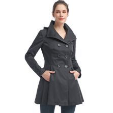 Plus Size Bgsd Nicole Waterproof Hooded Fit & Flare Trench Coat BGSD