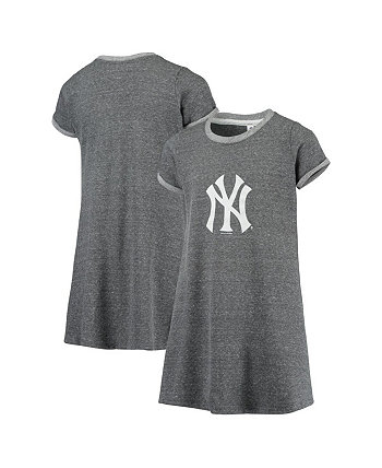 Темно-серое меланжевое платье New York Yankees для девочек Soft As A Grape