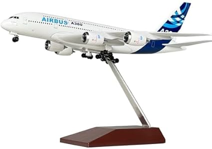 Airbus A380 Airplane Model 1/250 Scale Alloy Metal Aircraft Diecast Model Kit A380 Model Plane Ideal Aviation Enthusiast Gift Display Collection and Birthday Gift QOADXPC