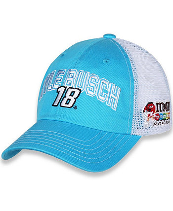 Женская светло-голубая, белая шляпа MandMs с регулировкой имени и номера Joe Gibbs Racing Team Collection