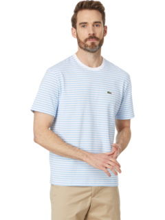 Short Sleeve Classic Fit Stripped Crew Neck Tee Shirt Lacoste