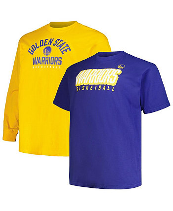 Мужской комплект футболок с короткими и длинными рукавами Royal, Gold Golden State Warriors Big and Tall Fanatics