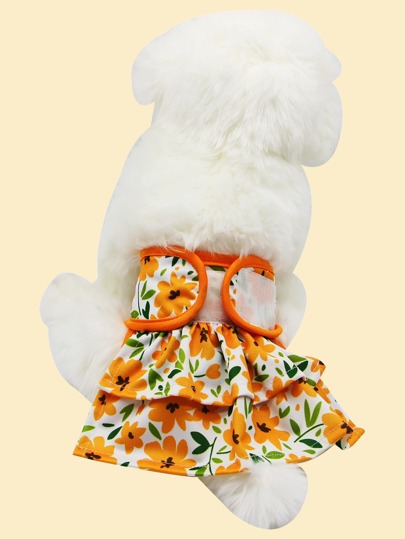 1шт Тканевый подгузник с цветочным принтом для собак SHEIN