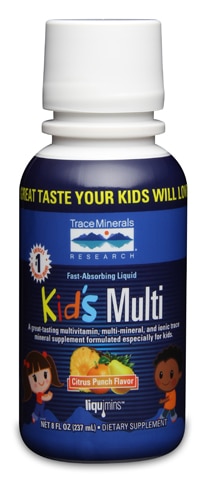 Trace Minerals Research Детская мульти быстро впитывающаяся жидкая формула Пищевая добавка Цитрусовый пунш -- 8 жидких унций Trace Minerals ®