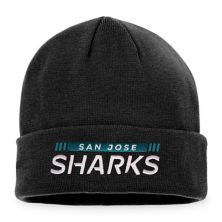 Men's Fanatics Branded Black San Jose Sharks Authentic Pro Rink Cuffed Knit Hat Fanatics