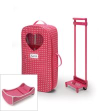 Дорожный чемодан на колесиках для кукол Badger Basket 2-в-1 с кроватью Badger Basket