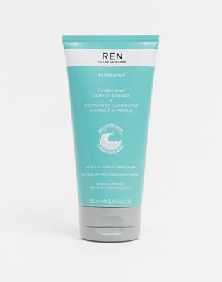 REN Clean Skincare Clearcalm 3 Очищающее средство с очищающей глиной, 5,1 жидких унций REN