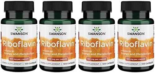 Swanson Vitamin B2 Supplement (Riboflavin) - Vitamin Supplement to Support Vision Health, Aid Thyroid Function, and Promote Energy Metabolism Support - (100 Capsules (Капсулы), 100mg Each) Swanson