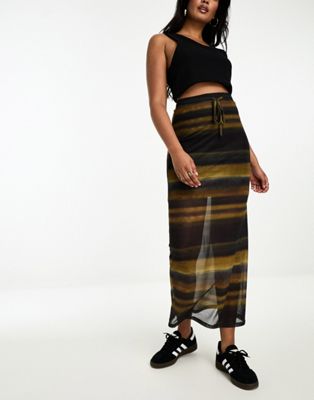 Удлиненная сетчатая юбка макси в размытые полоски Vero Moda VERO MODA