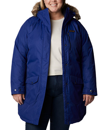 Длинное утепленное пальто Suttle Mountain™ с капюшоном и отделкой из искусственного меха больших размеров Columbia