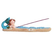 FC Design 9.75&#34;W Blue Mermaid Incense Burner Sticks Holder Mergirl Statue Fantasy Decoration Figurine F.C Design