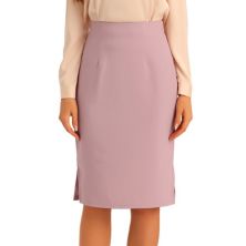 Women's Elegant Pencil Skirt High Waist Split Hem Work Bodycon Business Skirts ALLEGRA K
