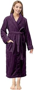 NY Threads Premium Women's Robe Plush Soft Long Bathrobe Warm Fleece Shawl Collar Spa Robe NY Threads