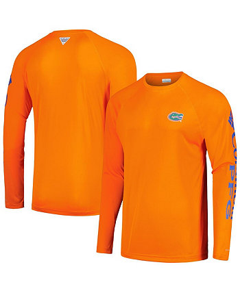 Мужская оранжевая футболка Florida Gators Terminal Tackle Omni-Shade реглан с длинным рукавом Columbia