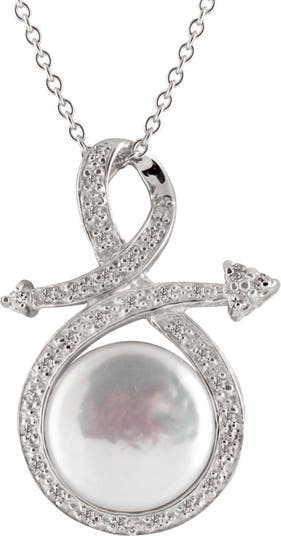 Ожерелье с подвеской из белого пресноводного жемчуга 11-12 мм Splendid Pearls