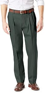 Мужские Повседневные брюки Dockers Classic Fit Signature Lux Cotton Stretch с защипами (Обычные и Большие размеры) Dockers