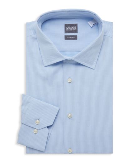 ​Облегающая классическая рубашка в полоску Armani Collezioni