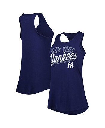 Женская темно-синяя майка New York Yankees Simplicity Swing Racerback с круглым вырезом Fanatics