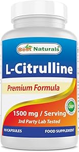 Best Naturals L-Citrulline Capsules - 1500mg/Serving - Non-GMO - Gluten Free - 90 Capsules (90 Count (Pack of 1)) Best Naturals