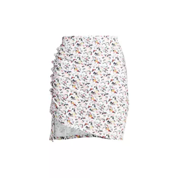 Асимметричная мини-юбка с цветочным принтом Rabanne