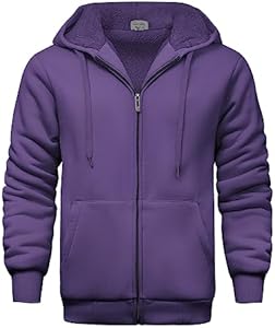 Мужская Флисовая кофта V VALANCH Zip Up Winter Sherpa Lined Sweatshirt Heavyweight Thick Warm Fleece Jacket V VALANCH