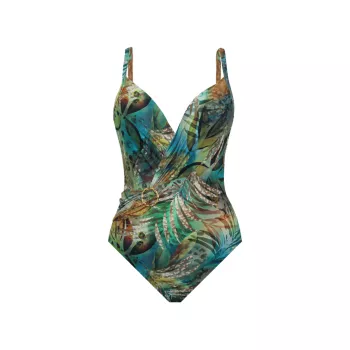 Cameroon Ulyana Tropical Leopard One-Piece Swimsuit Amoressa