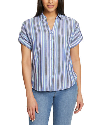 Женская демисезонная рубашка с короткими рукавами и пуговицами спереди Gloria Vanderbilt