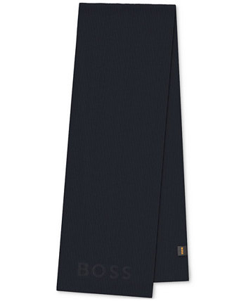 Длинный шарф HUGO BOSS Men's Afox Ribbed Tonal Logo 70" HUGO BOSS