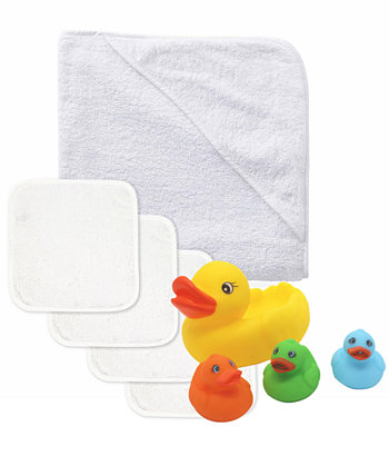 Baby Boys or Baby Girls Bath Towel, Washcloth, and Toys, 9 Piece Set Baby Mode
