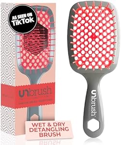 FHI Heat UNbrush Detangling Brush for Pain-Free Brushing on All Wet or Dry Hair Types — Durable DuoFlex Anti-Static Bristles, Lightweight Handle, Vented Hair Brush FHI Heat