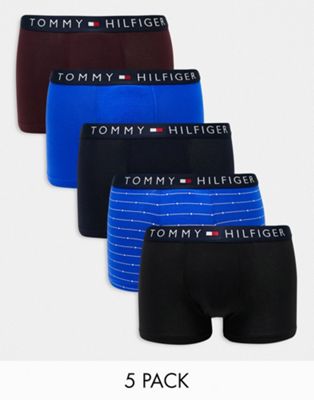 Набор из пяти плавок Tommy Hilfiger с темно-синим поясом с логотипом Tommy Hilfiger