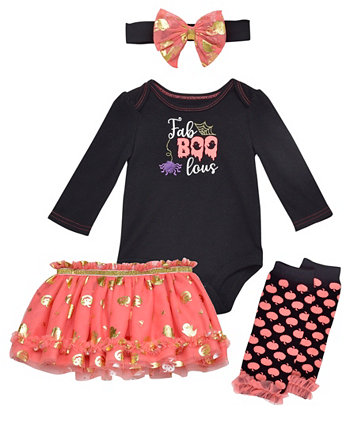 Боди для маленьких девочек на Хэллоуин, юбка, повязка на голову и гетры, комплект из 4 предметов Baby Starters