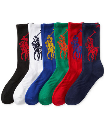 Men's 6-Pk. Big Pony Crew Socks Polo Ralph Lauren
