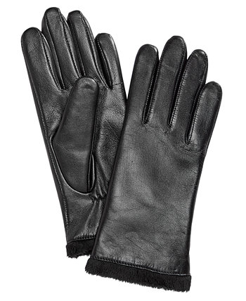 Кожаные технические перчатки на подкладке из искусственного меха, созданные для Macy's Charter Club