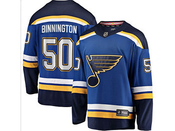 Мужская футболка Breakaway Player St. Louis Blues - Джордан Биннингтон Authentic NHL Apparel
