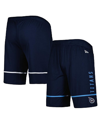 Мужские темно-синие тренировочные шорты Tennessee Titans Combine Authentic Rusher New Era