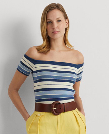 Women's Striped Off-The-Shoulder Sweater LAUREN Ralph Lauren