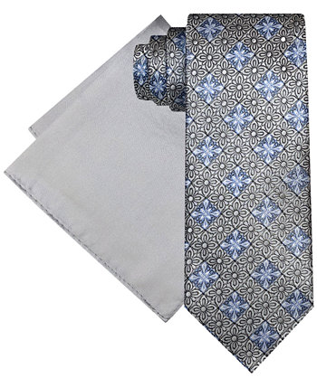 Мужской комплект с галстуком и однотонным нагрудным платком с бриллиантами Steve Harvey