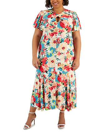 Платье миди с цветочным принтом больших размеров Taylor