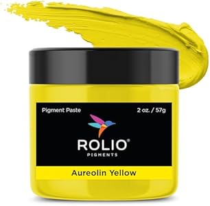 Pigment Paste Set, Aureolin Yellow, 2oz Jar - for Epoxy Resin, Dye, Paint, Mica Powder, and Resin Color Applications Rolio