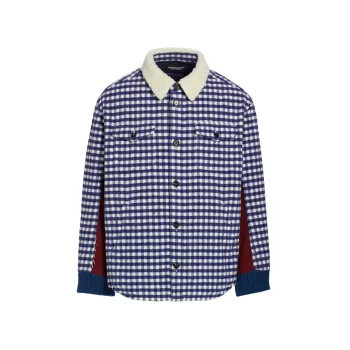 Checked Wool-Blend Shirt Jacket Undercover