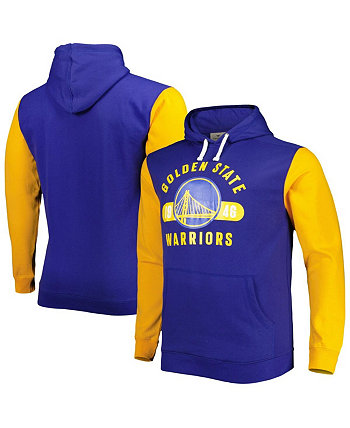 Мужской пуловер с капюшоном Golden State Warriors Big and Tall Bold Attack Royal, золотого цвета Fanatics