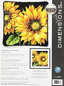 Dimensions Needlepoint Kit, Dramatic Sunflower, 14'' x 14'' Dimensions