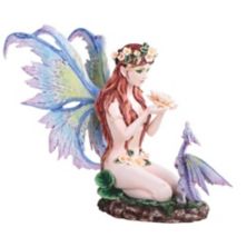 FC Design 12&#34;H Butterfly Wings Fairy with Little Sea Serpent Statue Fantasy Decoration Figurine Sculpture F.C Design