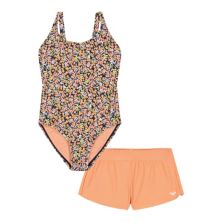 Girls 7-16 Roxy 1-Piece Floral Print Swimsuit & Shorts Set Roxy